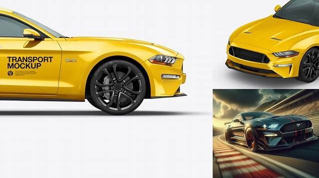 4222+ Mustang GT PSD Mockup Side view Free Photoshop Mockup Design