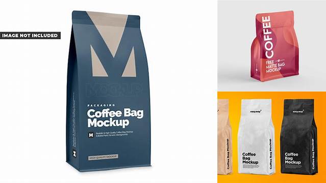 4223+ 1000g Matte Coffee Bag PSD Mockup Front View Professional PSD Mockup