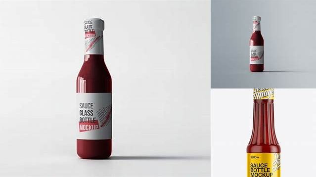 4224+ Glass Salsa Bottle PSD Mockup Modern PSD Templates