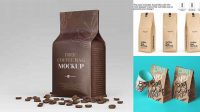 4224+ Kraft Coffee Bag With Clip PSD Mockup Front View Exclusive Free PSD Mockups