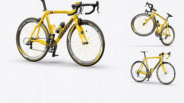 423+ Road Bicycle PSD Mockup Halfside View Custom PSD Mockup Template