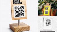 4232+ Qr Code Stand Mockup Creative Photoshop Resources