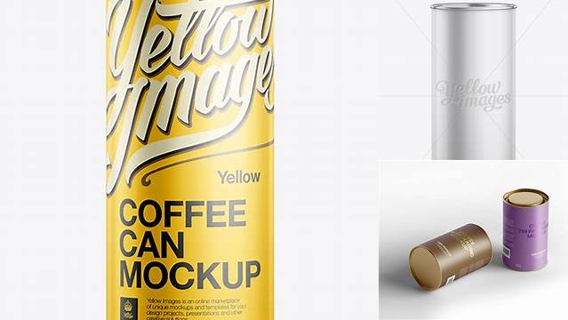 4234+ 550g Metal Coffee Can Mock-Up Free Digital Resource for Designers