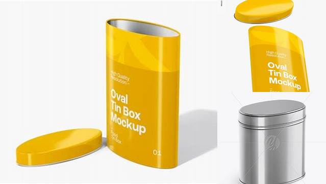 4237+ Metallic Oval Tin Box PSD Mockup High-Quality Creative PSD