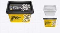 4238+ 500g Glossy Butter Tub PSD Mockup Front View High-Angle Shot Creative PSD Resources