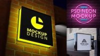 4238+ Mockup Neon Box Professional PSD Mockup