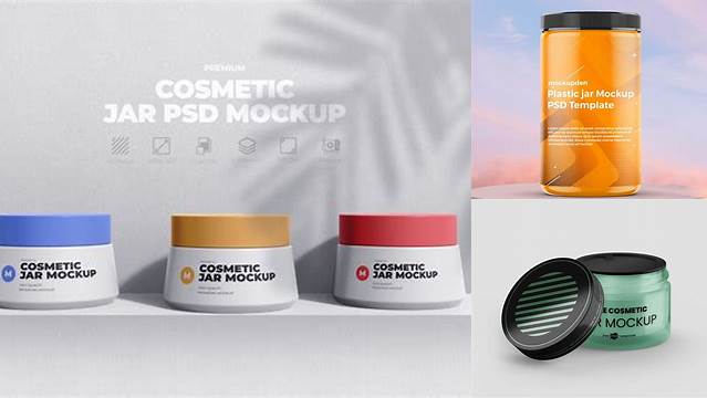 4241+ 20ml Matte Cosmetic Jar PSD Mockup Free PSD