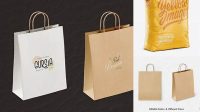 4241+ Matte Paper Bag PSD Mockup Halfside View Customizable PSD Templates