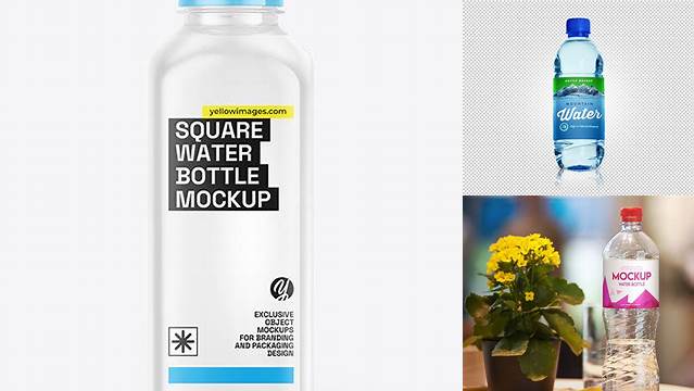 4242+ Square Water Bottle Mockup PSD for Free