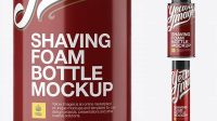 4248+ Glossy Shaving Foam Bottle PSD Mockup Customizable PSD Templates