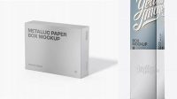 4248+ Metallic Paper Box PSD Mockup Half Side View high-angle shot Exclusive Digital PSD Resource