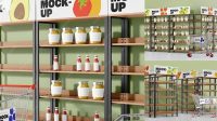 4249+ Supermarket Shelf Mockup Free Professional Design PSD