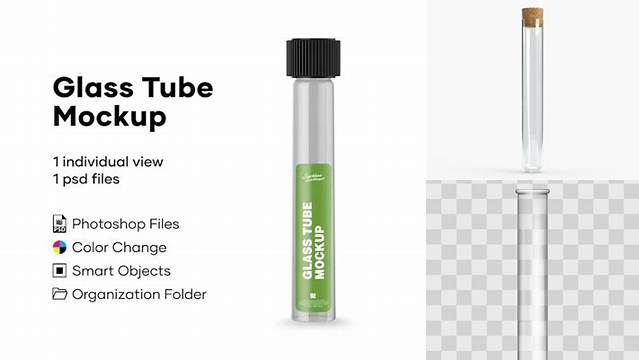 425+ Glass Tube Mockup Include TIFF