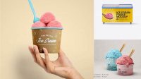 4252+ Ice Cream Machine PSD Mockup Front View Custom PSD Mockup Template