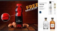 4259+ Black Tea Bottle PSD Mockup Front View Exclusive Free Photoshop Mockup