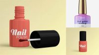 426+ Nail Polish Bottle with Glossy Cap PSD Mockup Front View Free Design Resource