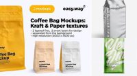 4261+ Matte Metallic Coffee Bag PSD Mockup High-End Creative PSD Template