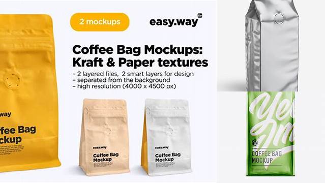 4261+ Matte Metallic Coffee Bag PSD Mockup High-End Creative PSD Template