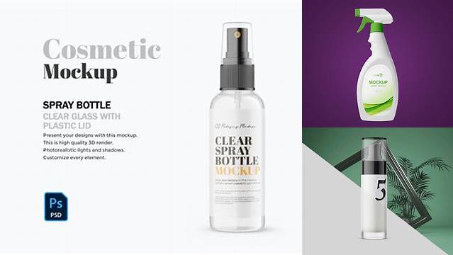 4266+ Olive Spray Bottle PSD Mockup Modern Photoshop Resource