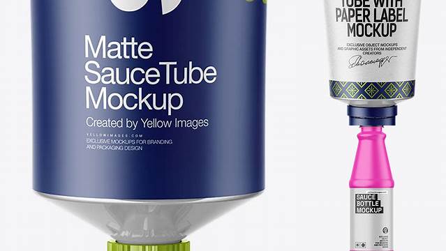 4268+ Matte Sauce Tube PSD Mockup High-Resolution Graphic