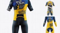 427+ Men’s Cycling Speedsuit PSD Mockup Back View Download Premium Free PSD