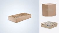 4272+ Kraft Box With Book PSD Mockup Half Side View Creative Photoshop Resources