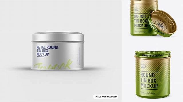 4279+ 100ml Matte Metal Round Tin Box PSD Mockup High-Angle Shot Mockup PSD Free Download