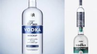 428+ Vodka Bottle PSD Mockup Front View High-End Layered Mockup Free