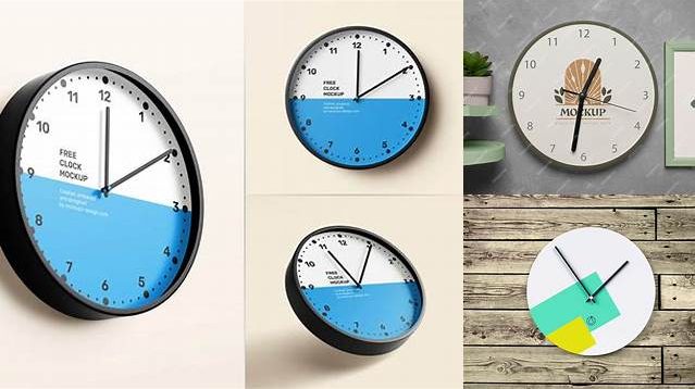 428+ Wall Clock PSD Mockup Front View Elegant PSD Mockup