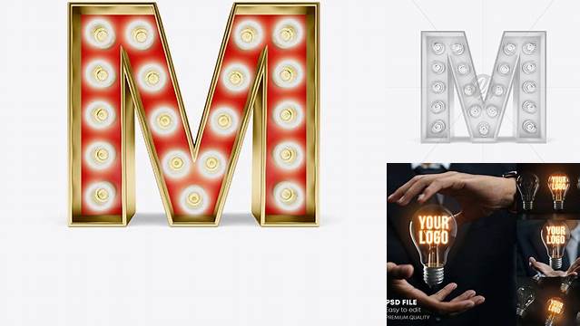 4281+ Letter M Light Bulb Sign PSD Mockup Custom Mockup PSD for Free