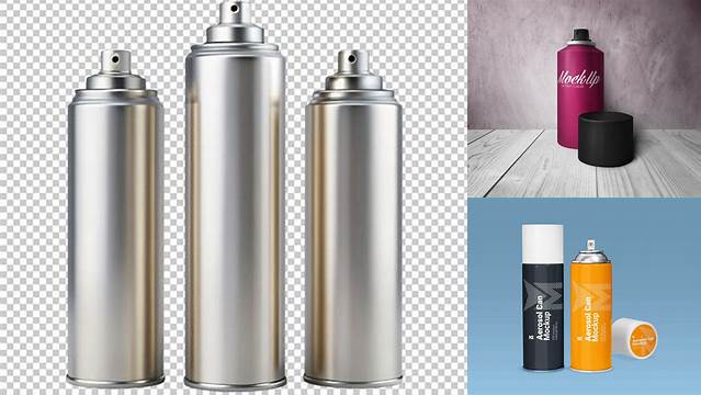 4284+ Aluminum Spray Can with White Cap PSD Mockup Download Premium Free PSD