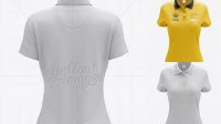 4286+ Womens Polo HQ PSD Mockup Back View Premium Free Graphic Resource