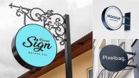 4289+ Round Signboard with Metallic Trim PSD Mockup Free Photoshop Mockup Design