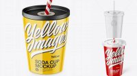 429+ Glossy Soda Cup PSD Mockup High Angle Shot Download Free Premium Design PSD