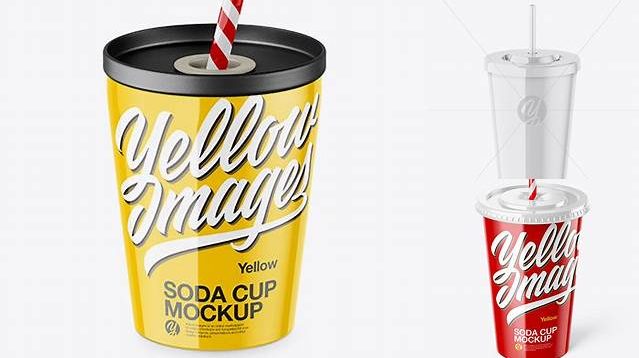 429+ Glossy Soda Cup PSD Mockup High Angle Shot Download Free Premium Design PSD