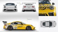 429+ Porsche 911 GT3 PSD Mockup Top View Versatile Photoshop File