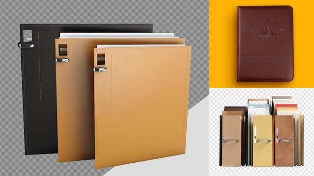 4290+ Leather Folder with Papers High-End PSD Download