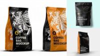 4295+ Glossy Metallic Coffee Bag PSD Mockup Front View Fully Editable PSD Template