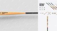 4298+ Wooden Baseball Bat PSD Mockup Easy-to-Edit Photoshop Freebie