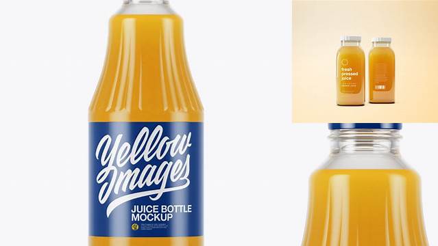 430+ Clear Glass Peach Juice Bottle PSD Mockup Custom Mockup PSD for Free