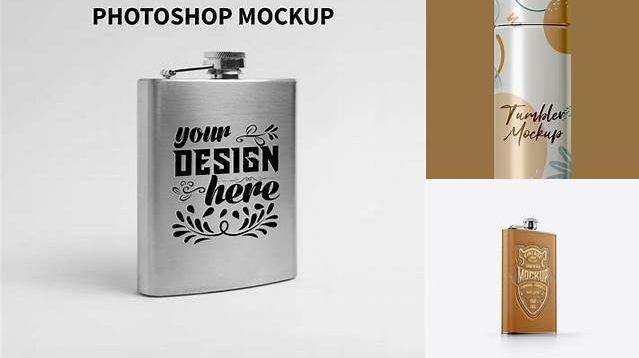 4302+ Steel Flask PSD Mockup Front View Editable and Customizable PSD