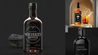 4306+ Whiskey Bottle PSD Mockup Front View High-End Creative PSD Template