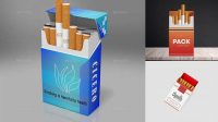 4308+ Half-turned Hard Cigarette Pack PSD Mockup Modern Photoshop Resource