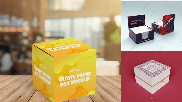 4309+ Glossy Box PSD Mockup Back Half Side View Versatile PSD Mockup File