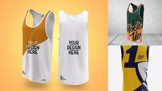 431+ Mens V-Neck Tank Top PSD Mockup Back View Premium Freebie for Designers