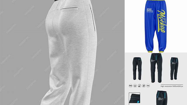 431+ Sport Pants PSD Mockup Half Side View Versatile and Elegant PSD File