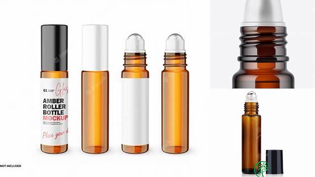 4314+ 10ml Amber Glass Roller Bottle witho Cap PSD Mockup Creative PSD Resources