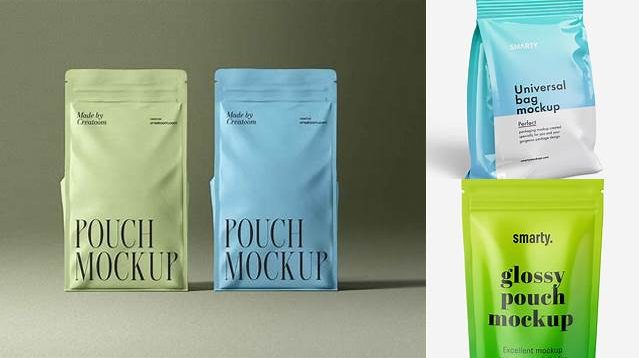 4314+ Glossy Pouch PSD Mockup Photoshop Freebie