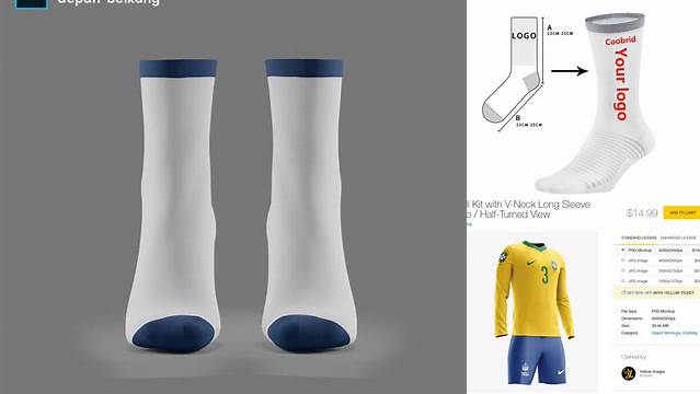 4314+ Mock Up Kaos Kaki PSD Download