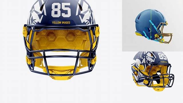 4316+ Matte American Football Helmet PSD Mockup Front View Premium Free Graphic Resource